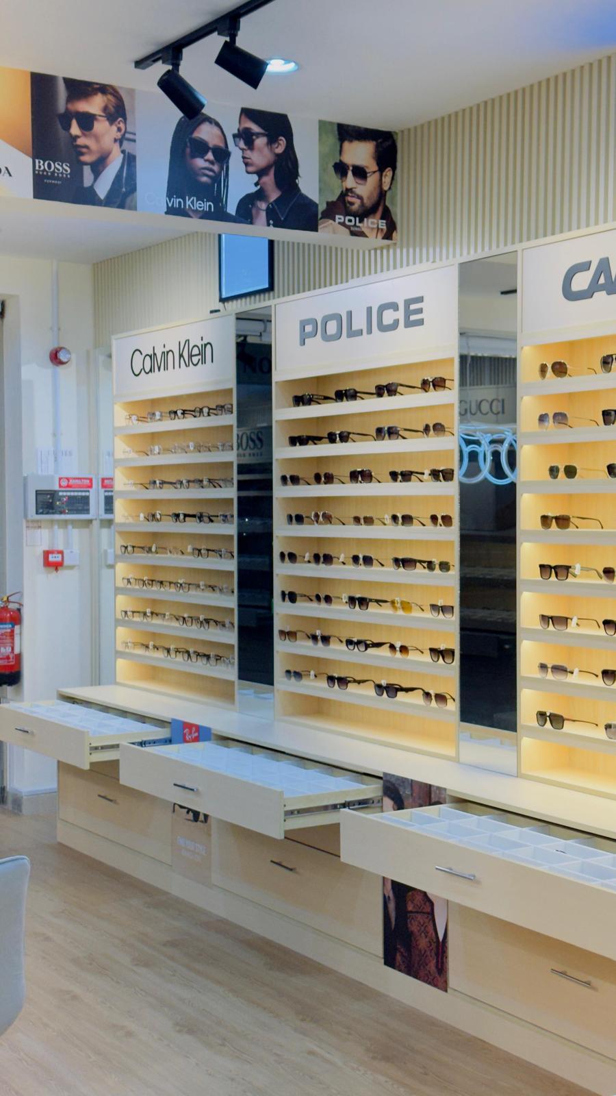 Lens Lounge interior with curated eyewear displays